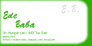 ede baba business card
